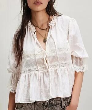 NWT Intimately by Free People Forever Young Bed Jacket | White | Size XS